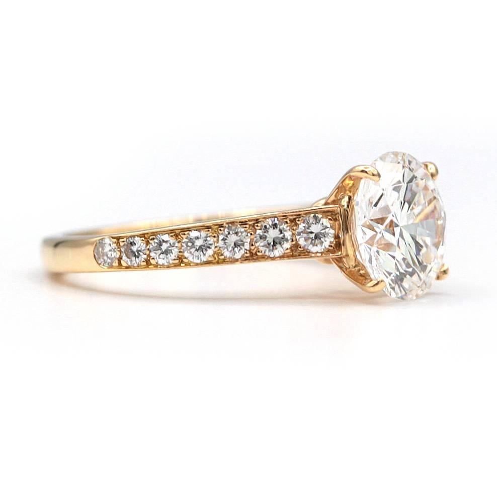 Cartier paved solitary 1985 Diamond Engagement Ring set with 2.02 Cts. D VS1 GIA In Excellent Condition In Los Angeles, CA