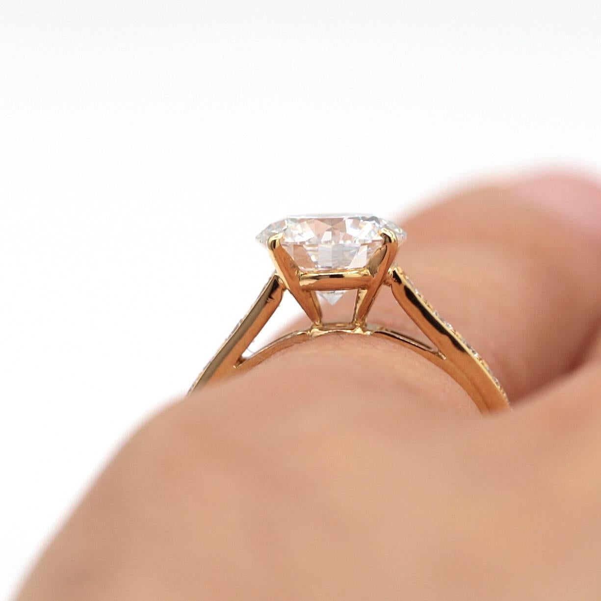 Cartier paved solitary 1985 Diamond Engagement Ring set with 2.02 Cts. D VS1 GIA 1