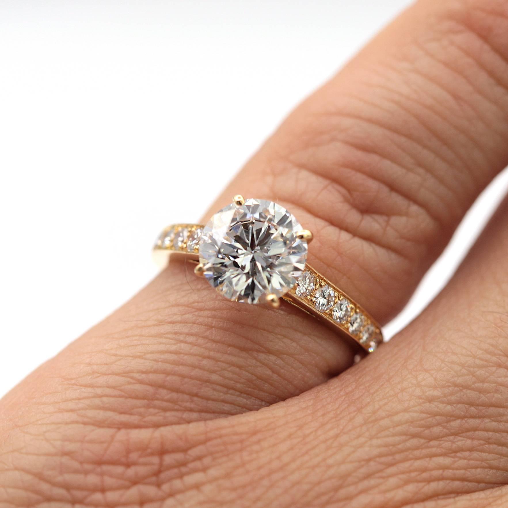 Cartier paved solitary 1985 Diamond Engagement Ring set with 2.02 Cts. D VS1 GIA 2