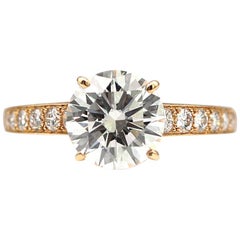 Cartier paved solitary 1985 Diamond Engagement Ring set with 2.02 Cts. D VS1 GIA