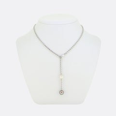 Cartier Perlen- und Diamant-Tropfen-Halskette