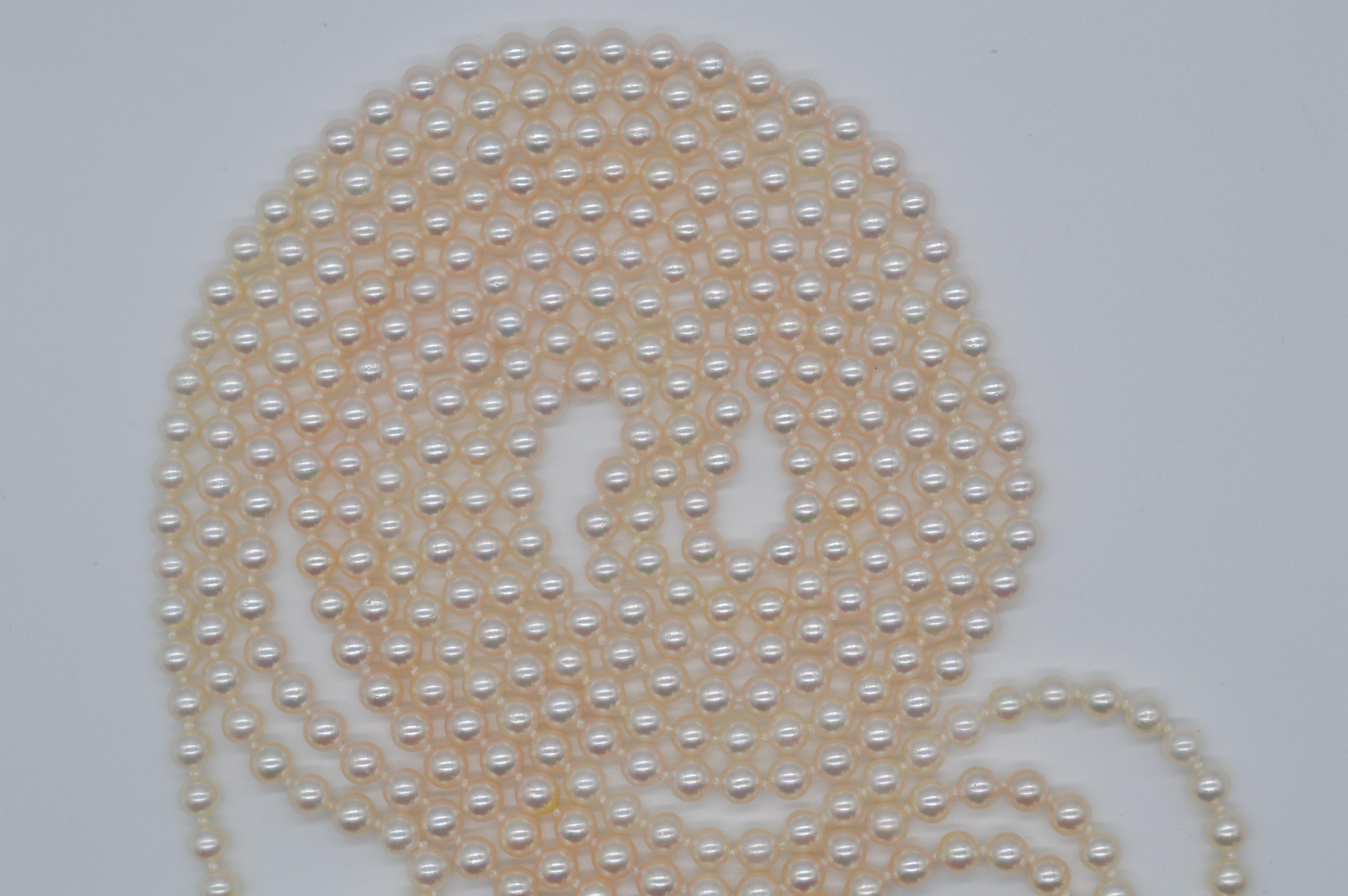 Contemporary Cartier Pearl, Diamond & Chrysoprase Sautoir 18K Yellow Gold Unworn For Sale