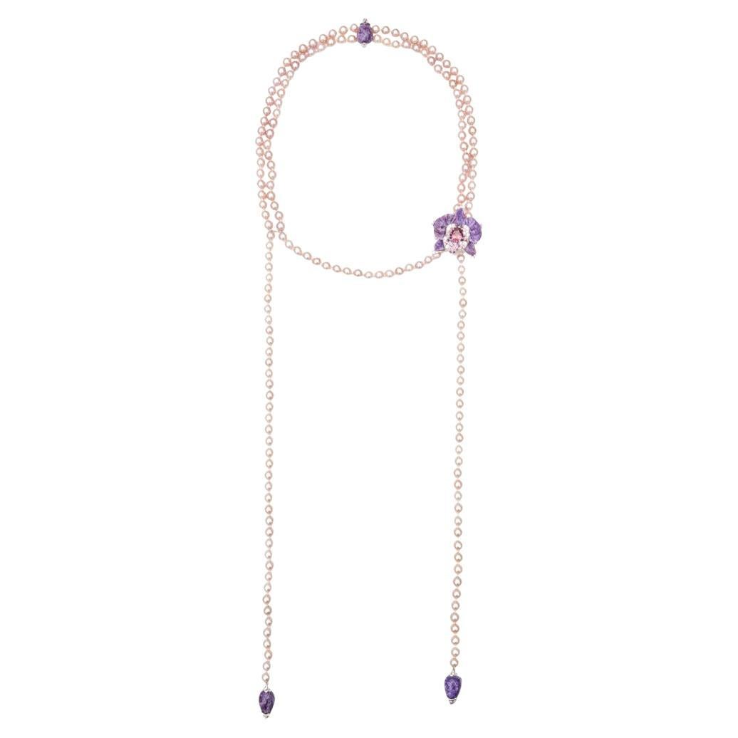 Collana di perle Cartier con ametista in vendita