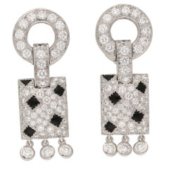 Cartier Pelage Panther Earrings in 18K White Gold, Diamond and Onyx