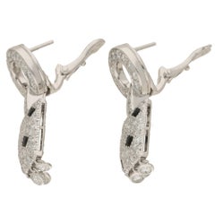 Cartier Pelage Panther Earrings in 18K White Gold, Diamond and Onyx
