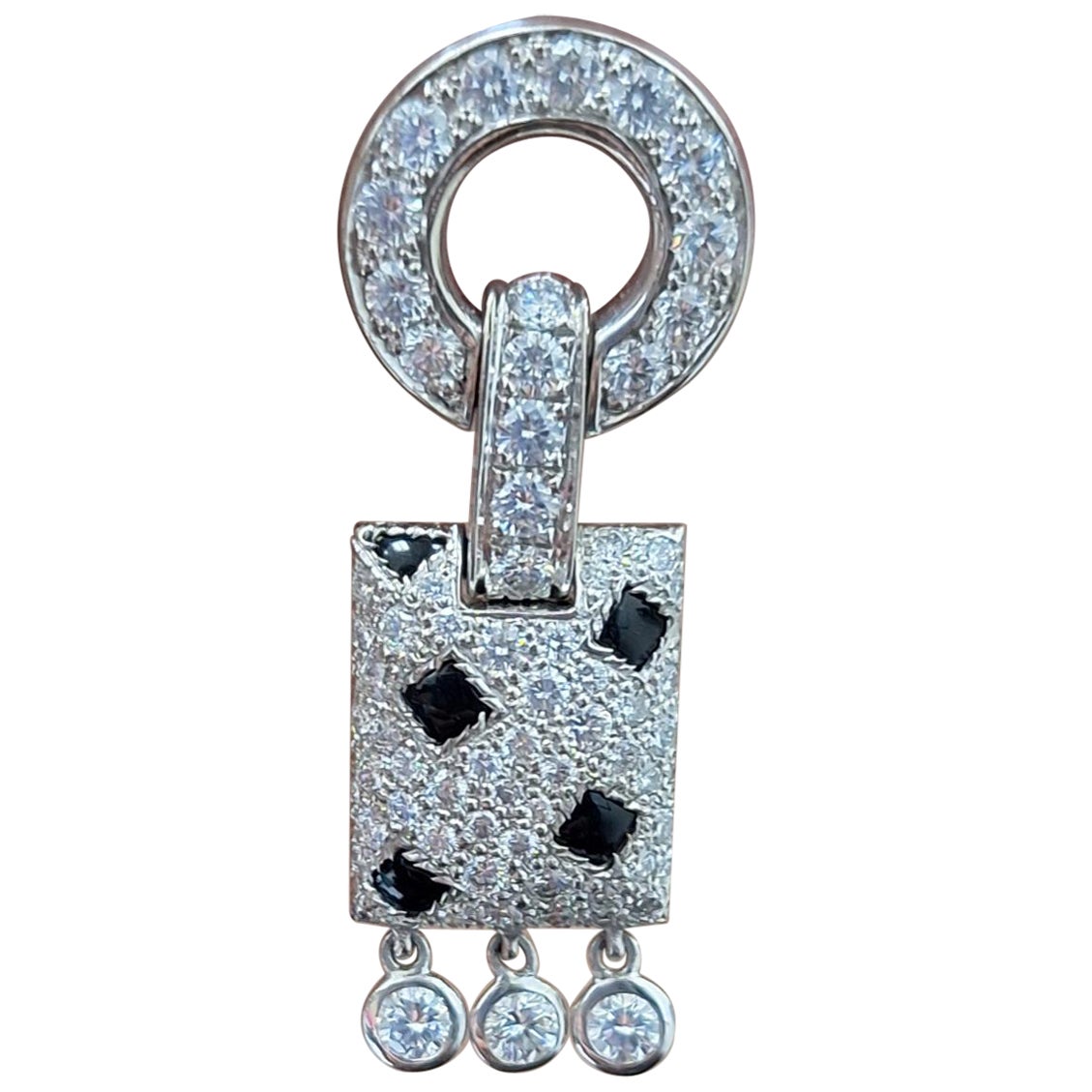 Boucles d'oreilles 'Pelage Panthère' en diamant et onyx de Cartier