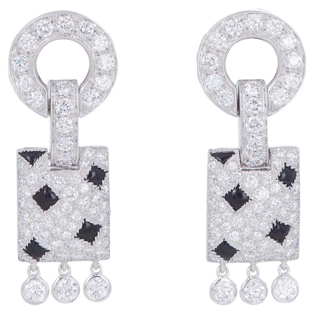 Cartier 'Pelage Panthère' Diamond and Onyx Earrings