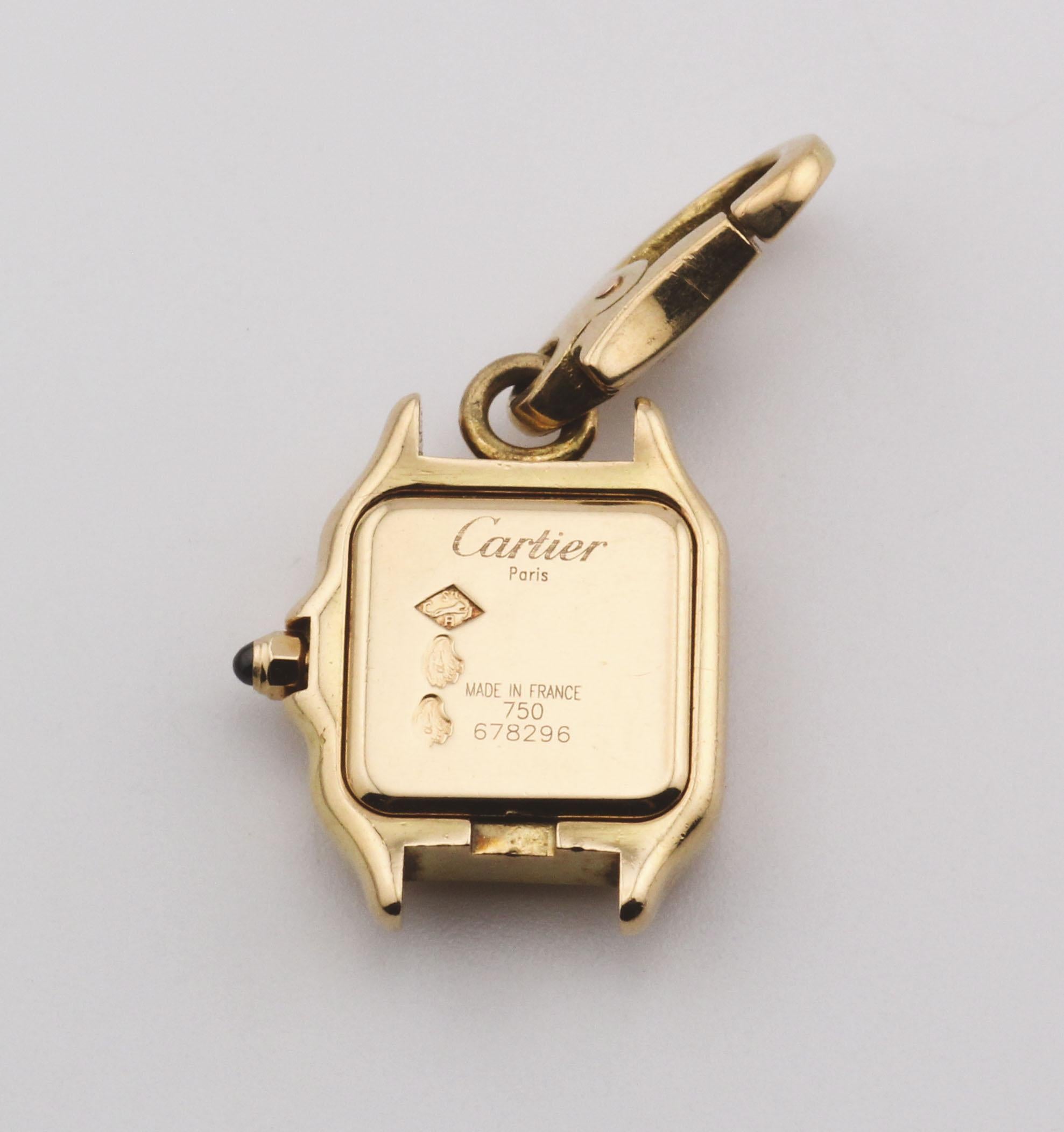 Cartier Anhänger Top Sapphire Panther Uhr Charme K18YG (Cabochon) im Angebot
