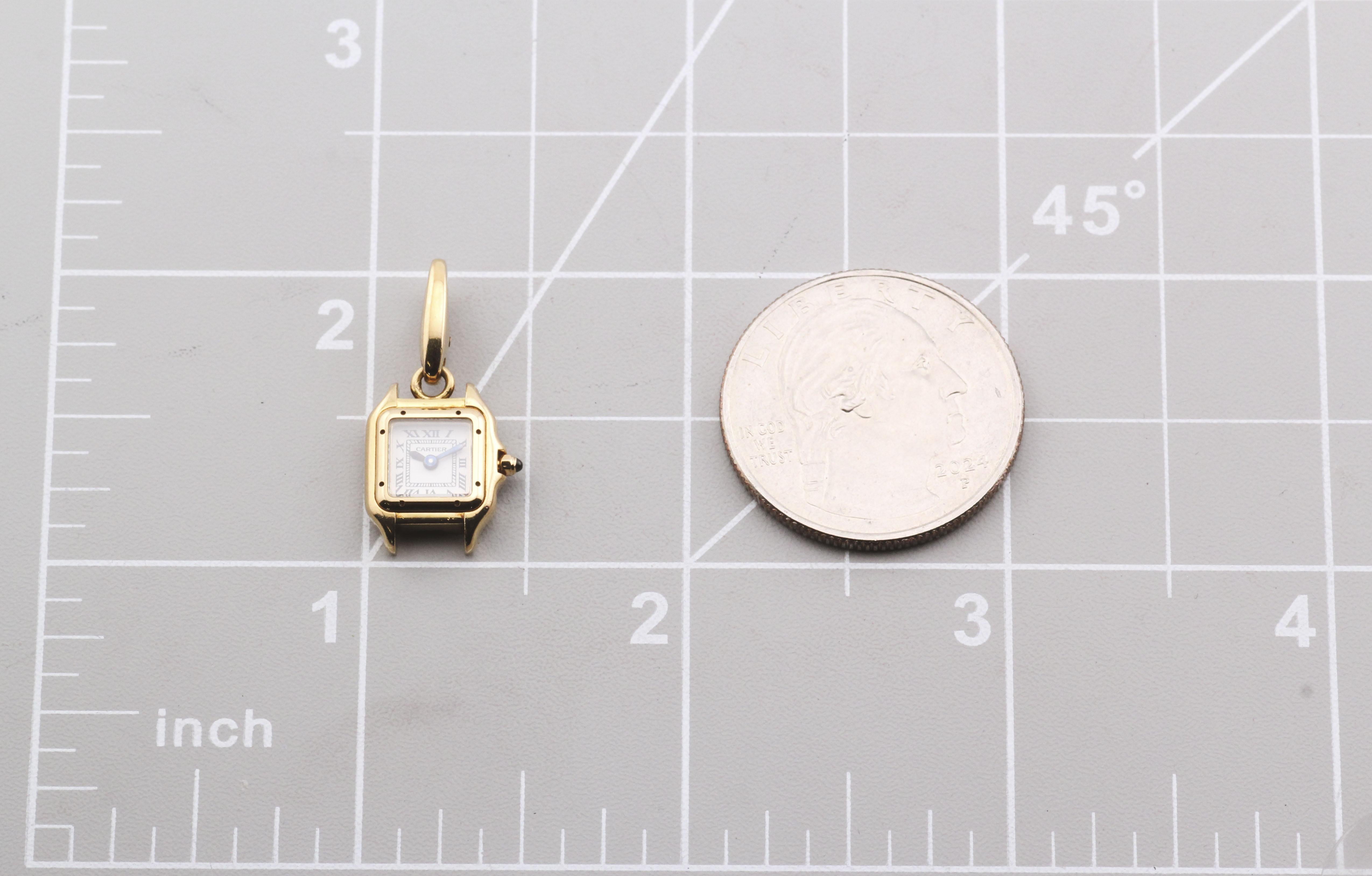 Cartier Ciondolo Top Pantera Zaffiro Orologio Charm K18YG in vendita 1