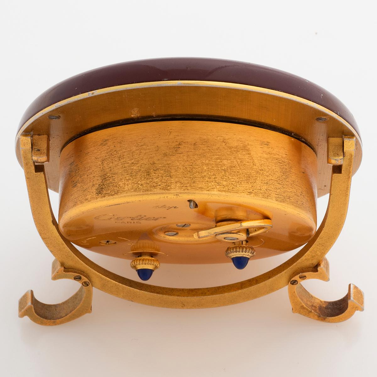 Cartier Pendulette- Alarmuhr, mechanisch gewickelt, 90 mm x 75 mm, um 1980 für Damen oder Herren im Angebot