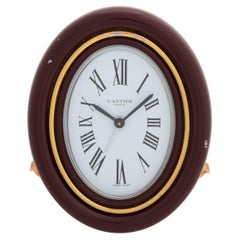Vintage Cartier Pendulette Alarm Clock, Mechanically Wound, 90mm x 75mm, Circa 1980