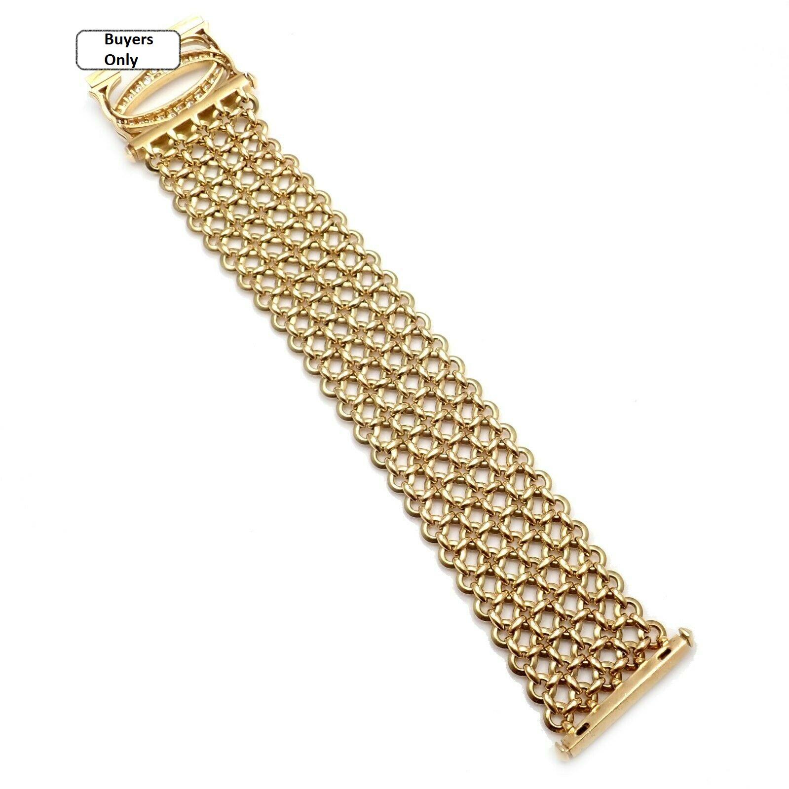 Cartier Penelope Diamond Double C Five-Row Yellow Gold Bracelet In Excellent Condition For Sale In Holland, PA