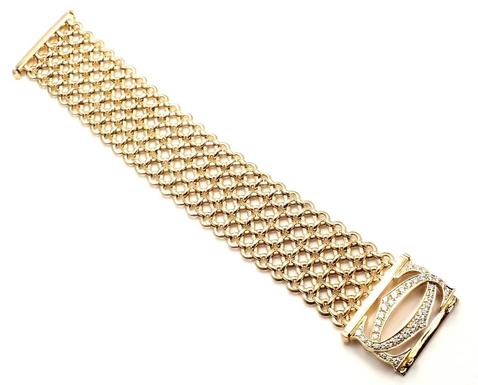 Cartier Penelope Diamond Double C Five-Row Yellow Gold Bracelet 1