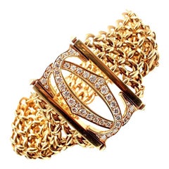 Cartier Penelope Diamond Double C Five-Row Yellow Gold Bracelet