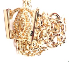Cartier Penelope Diamond Double C Three Row Yellow Gold Necklace