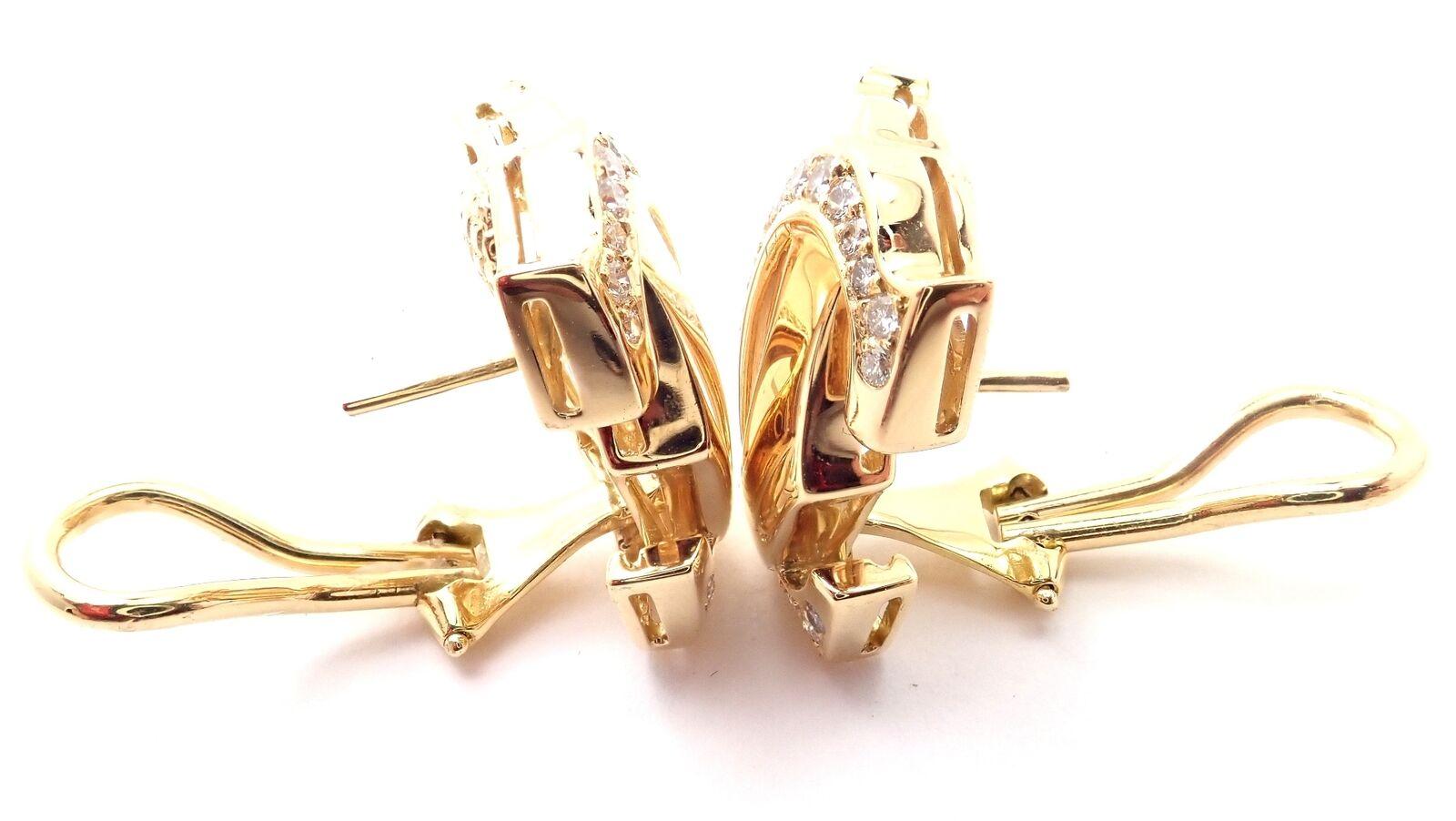 Cartier Penelope Double C Diamond Large Yellow Gold Earrings For Sale 3