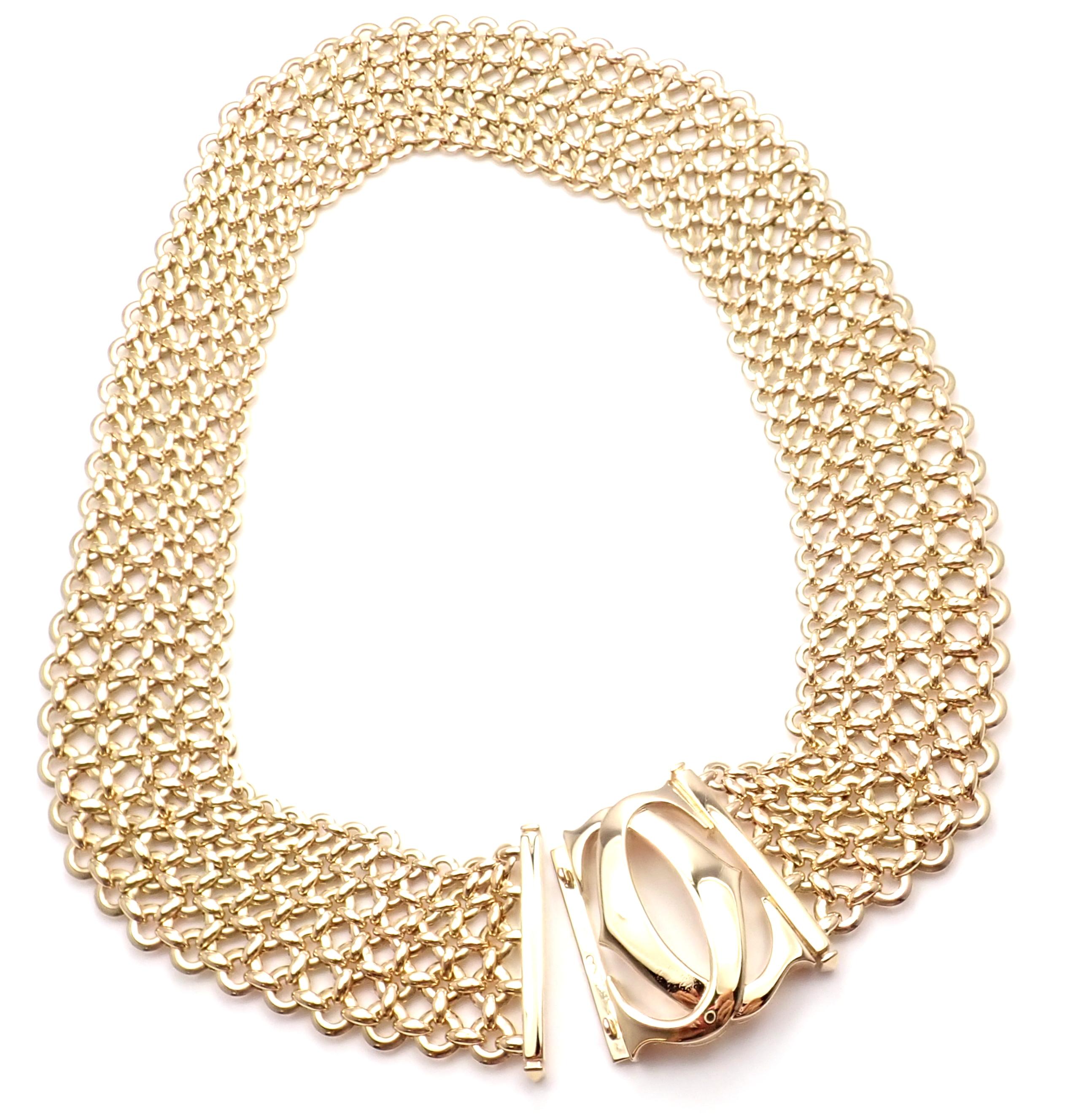 18k Yellow Gold Double C Five Row Wide Link Penelope Necklace by Cartier. 
This necklace comes with original Cartier box.
Details: 
Weight: 206 grams
Length: 16