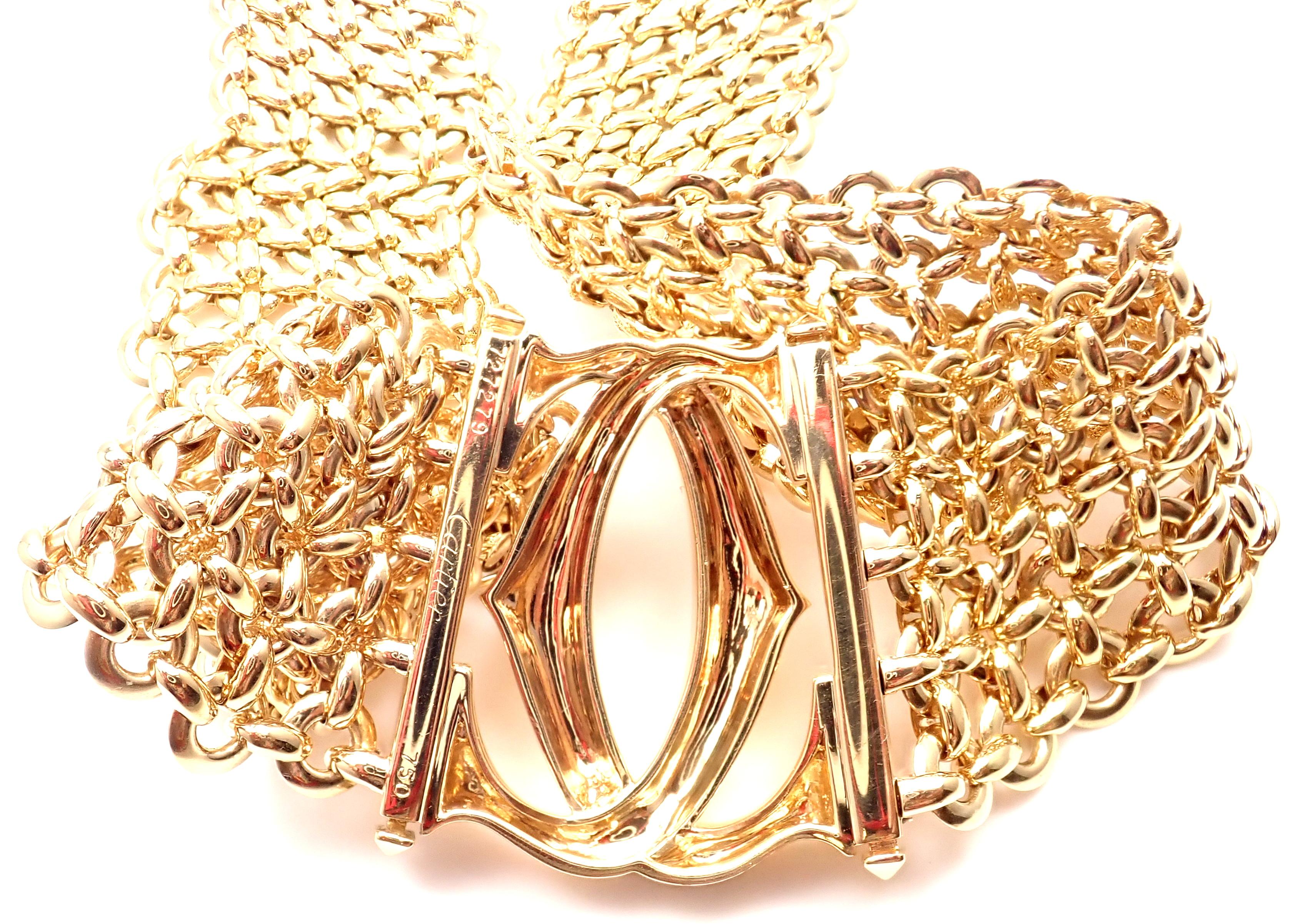 Cartier Penelope Double C Five-Row Wide Link Gold Necklace 4