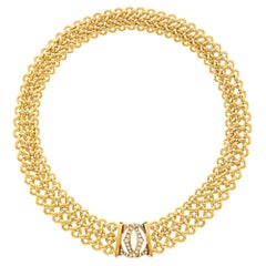 Collana in oro e diamanti Cartier 'Penelope' 'Double C'.