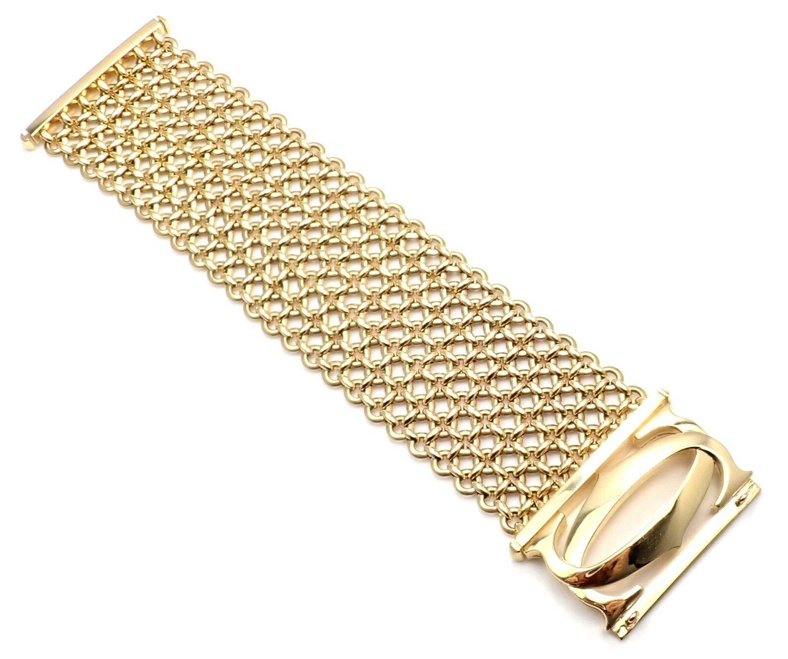 Cartier Penelope Double C Seven-Row Link Yellow Gold Bracelet In Excellent Condition In Holland, PA