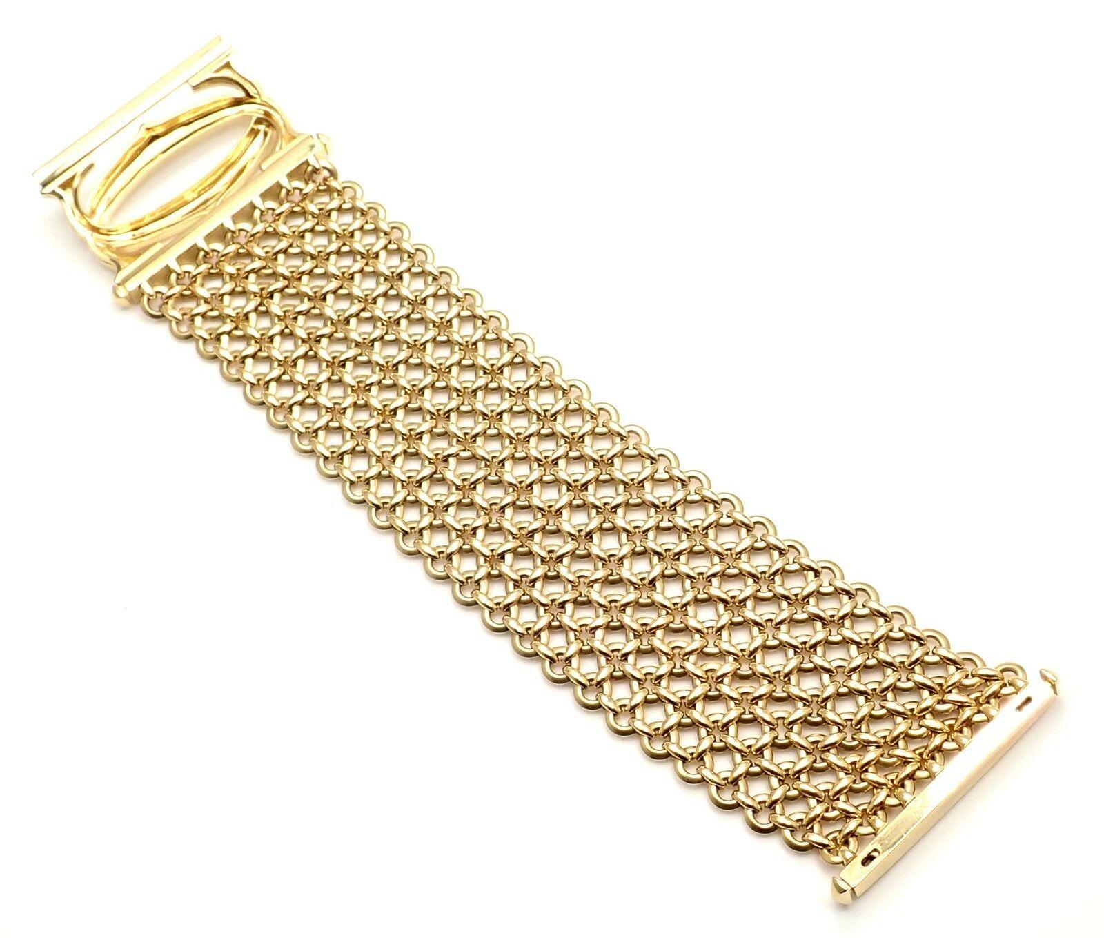 Women's or Men's Cartier Penelope Double C Seven-Row Link Yellow Gold Bracelet