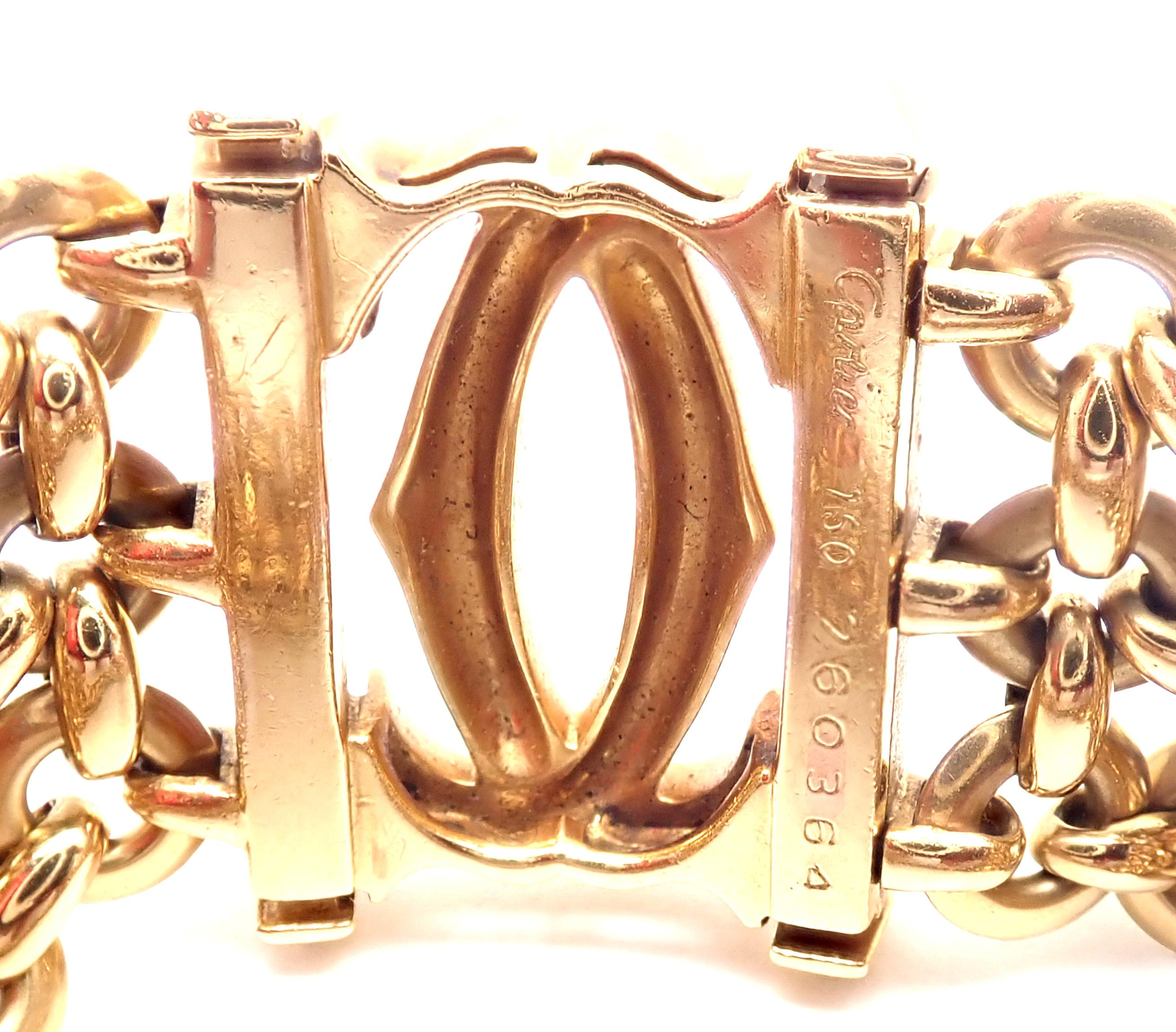 Cartier Penelope Double C Three-Row Yellow Gold Link Bracelet 4