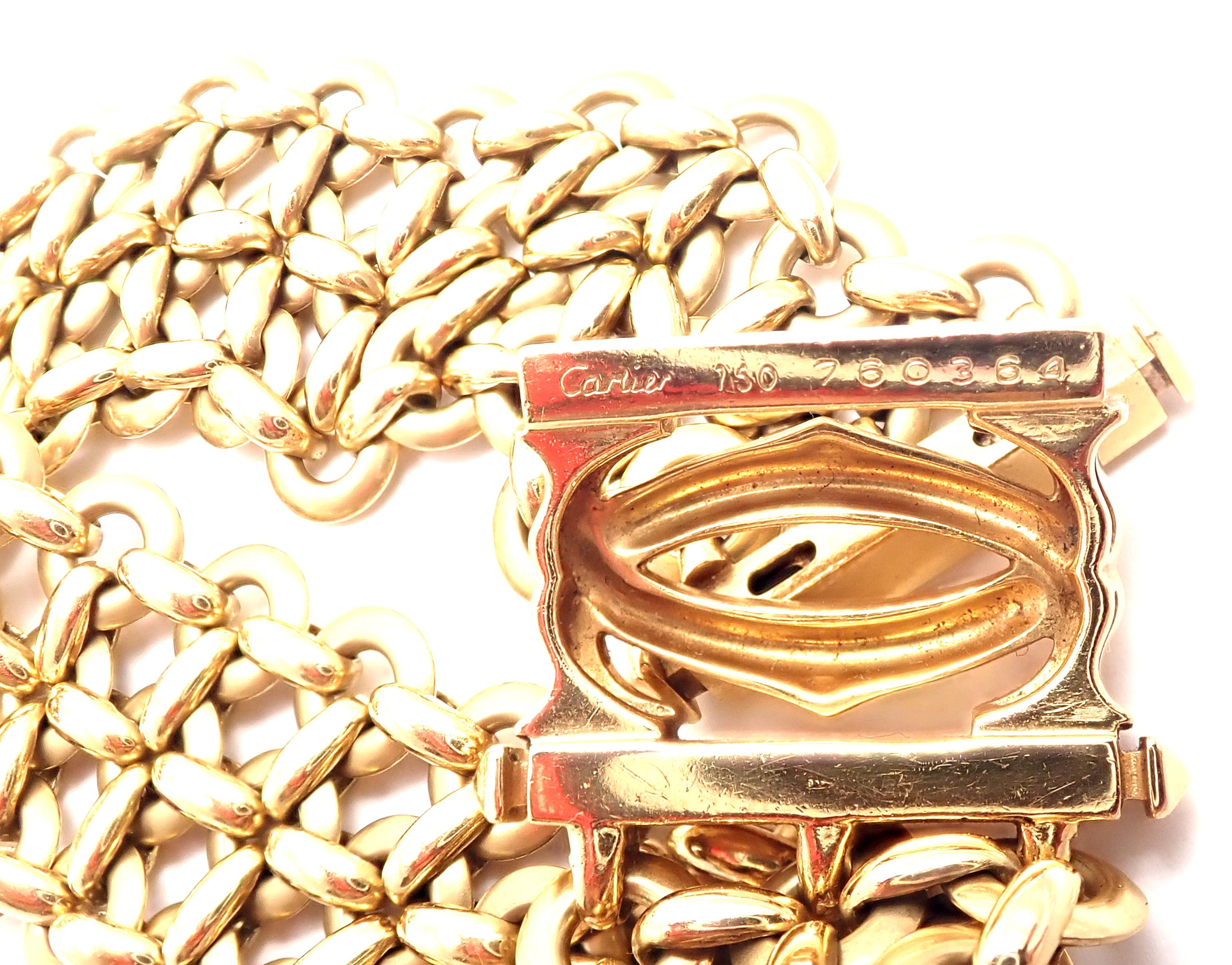Cartier Penelope Double C Three-Row Yellow Gold Link Bracelet 2