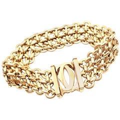 Cartier Penelope Double C Three-Row Yellow Gold Link Bracelet