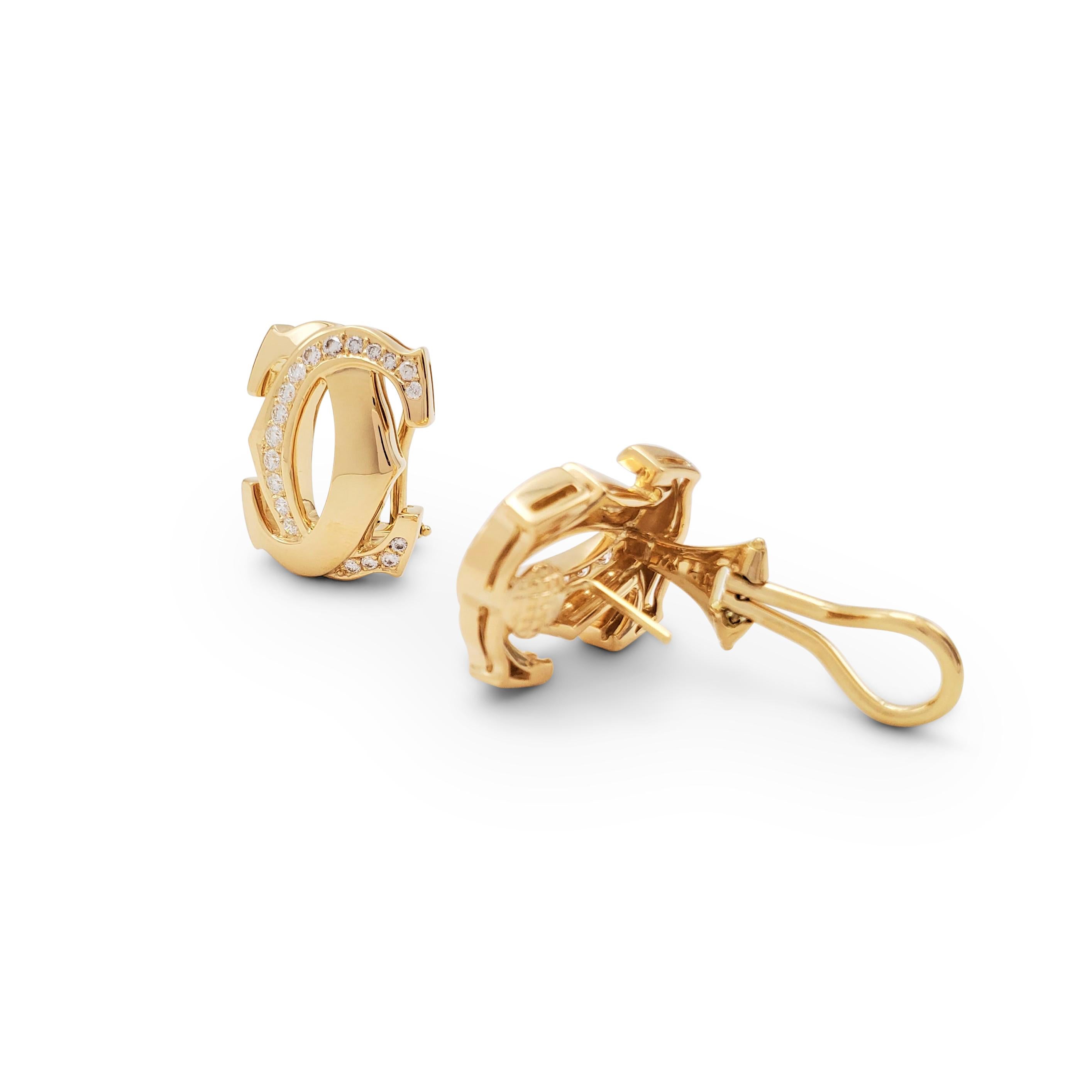 gold double c earrings