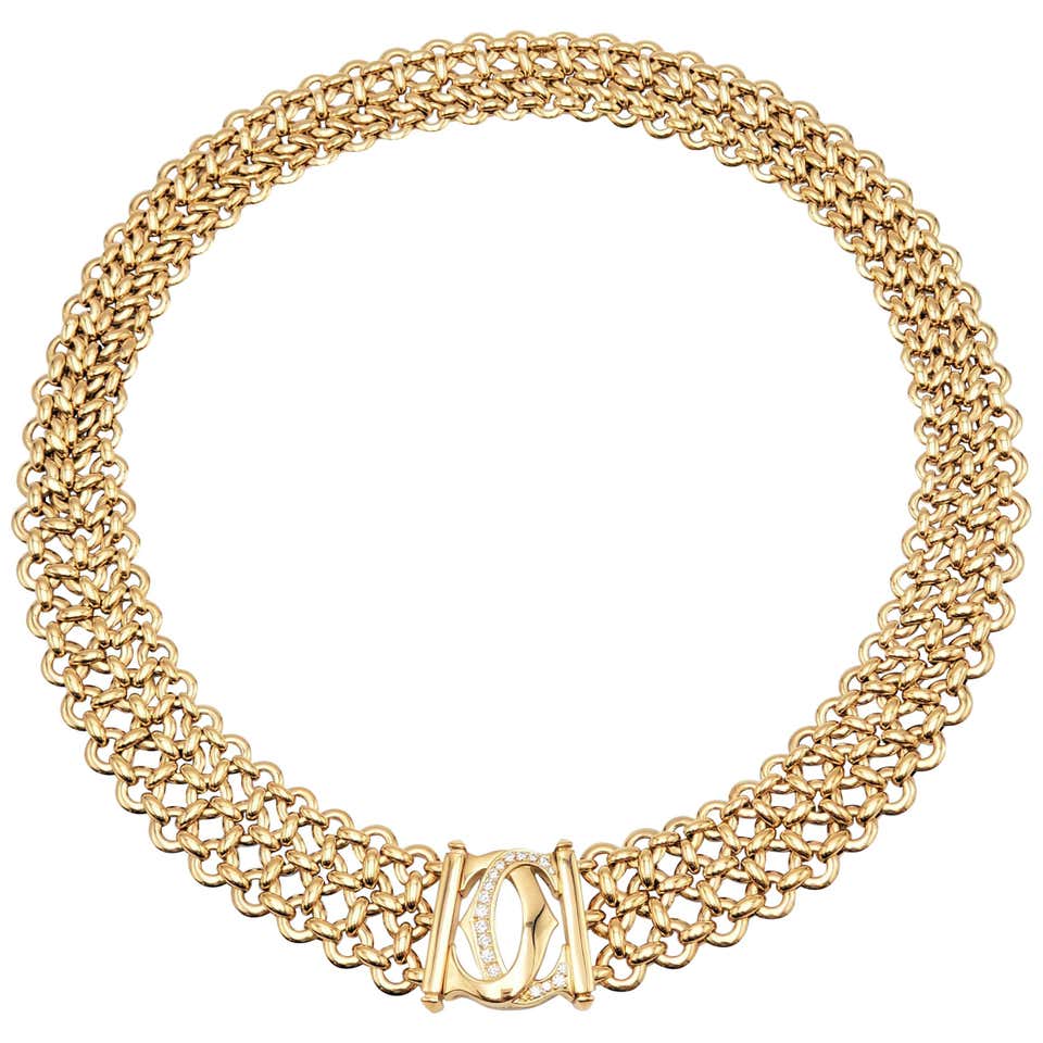 Cartier gold diamond necklace Clearance