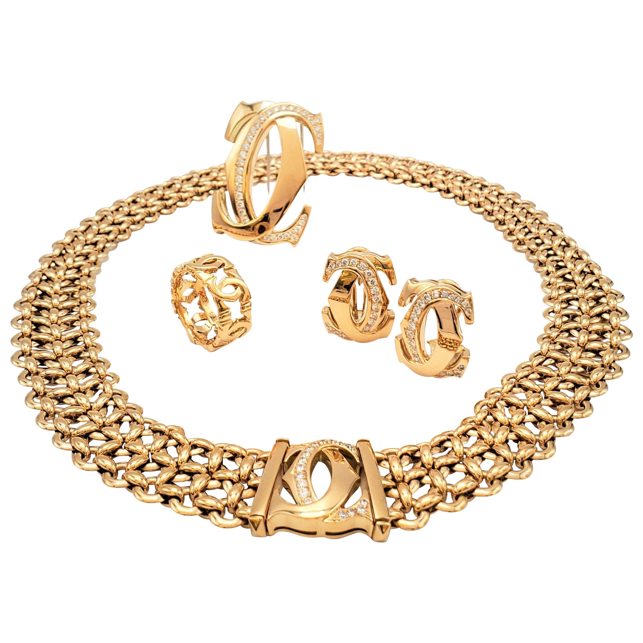 Cartier 'Penelope' Double-C Yellow Gold Diamond Suite