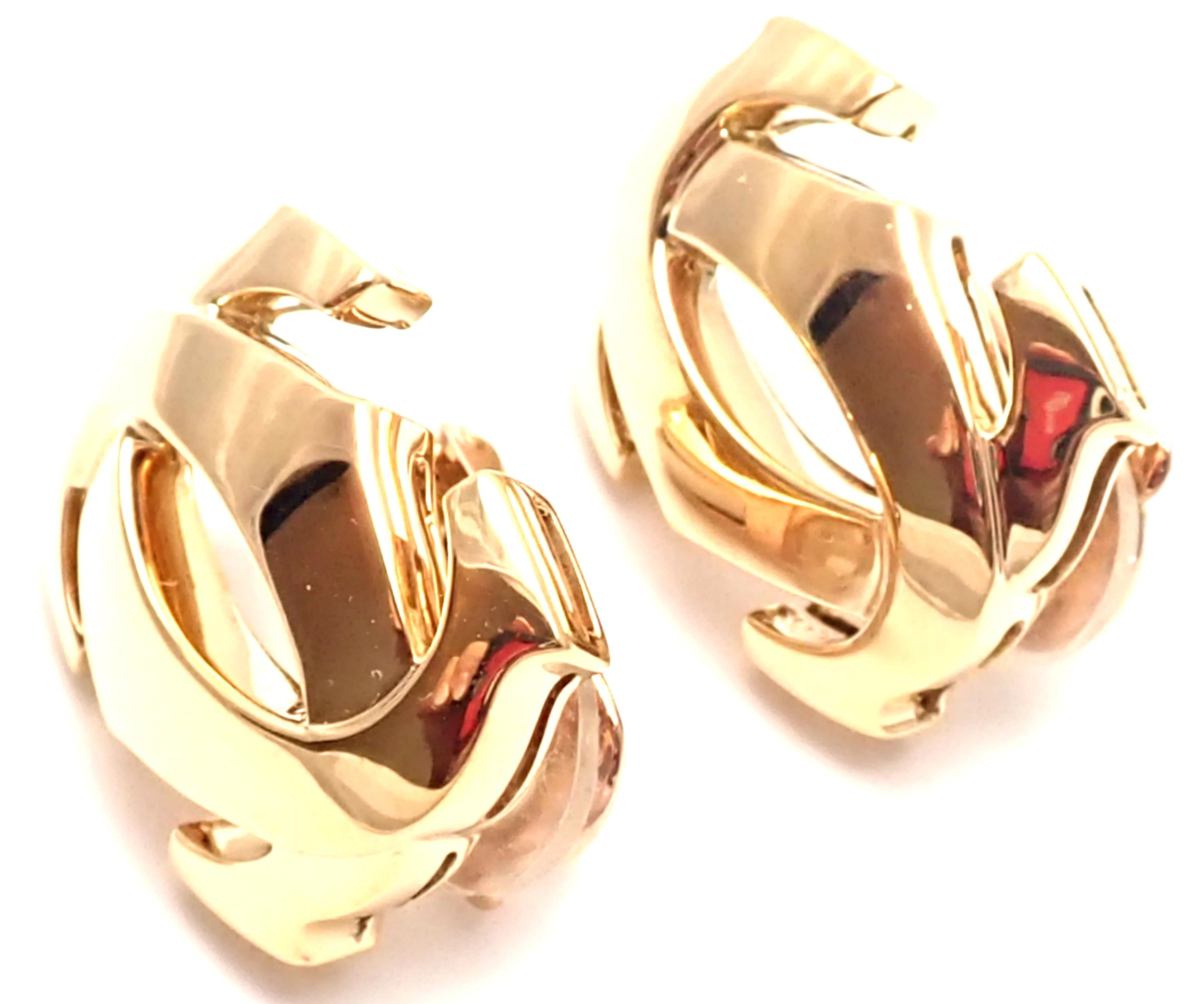 18k Yellow Gold Penelope Double C Large Earrings by Cartier. These earrings are made for not pierced ears right now, but they can be converted by adding the posts.
Details: 
Weight: 15.1 grams
Measurements: 20mm x 16mm
Stamped Hallmarks: Cartier 750