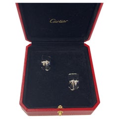 Gemelli Cartier Penelope Logo Swivel Back Vintage in oro bianco 18ct