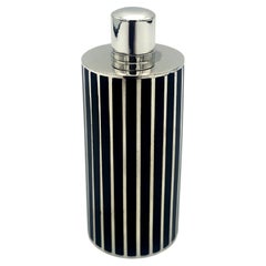 Cartier Perfume Holder Handbag Black stripes Silver Sterling made by Salimbeni