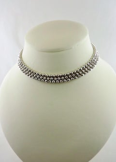 Cartier Perles De Diamantes 18 Karat White Gold Choker Necklace