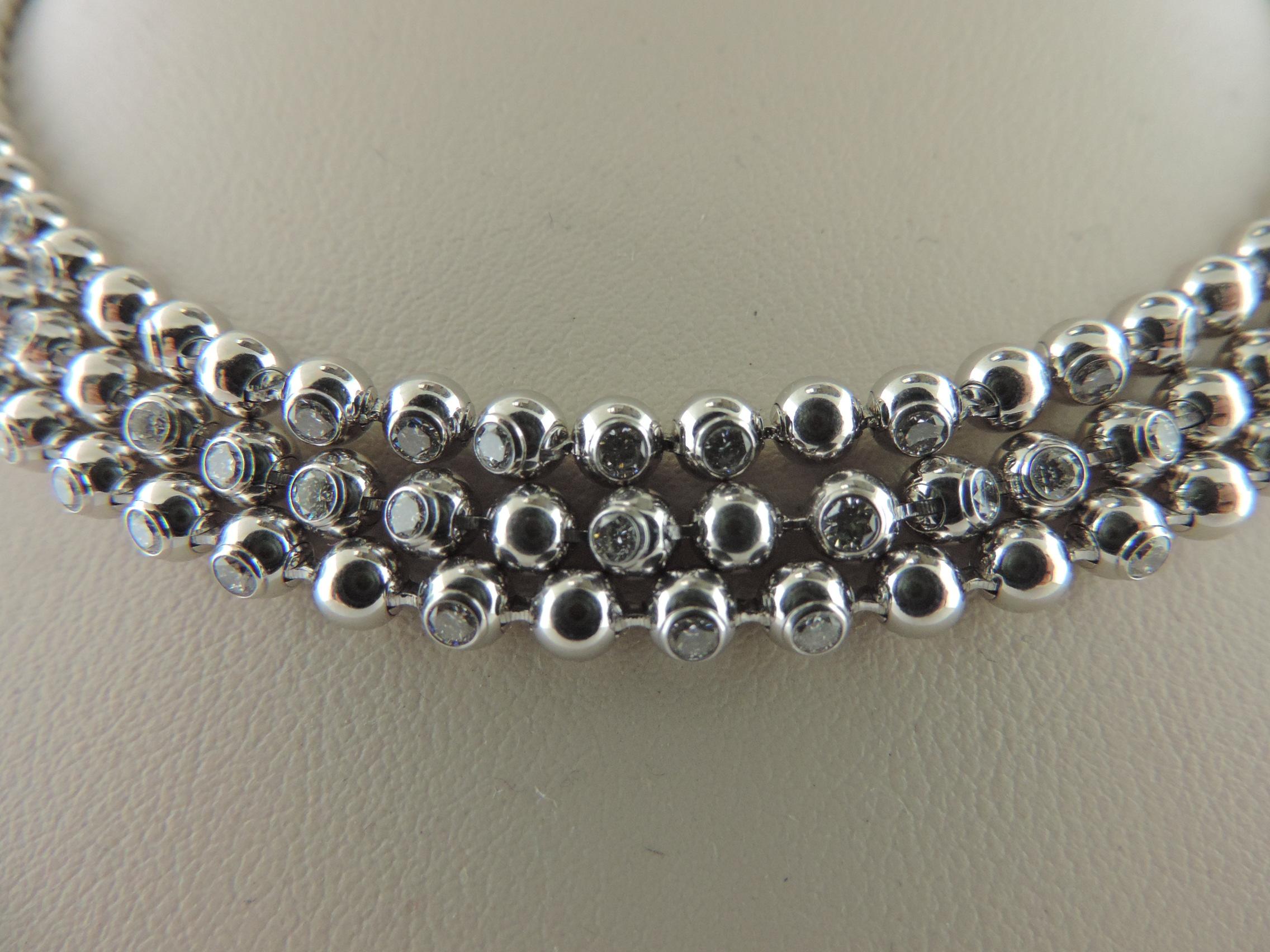 Women's Cartier Perles De Diamantes 18 Karat White Gold Choker Necklace  For Sale