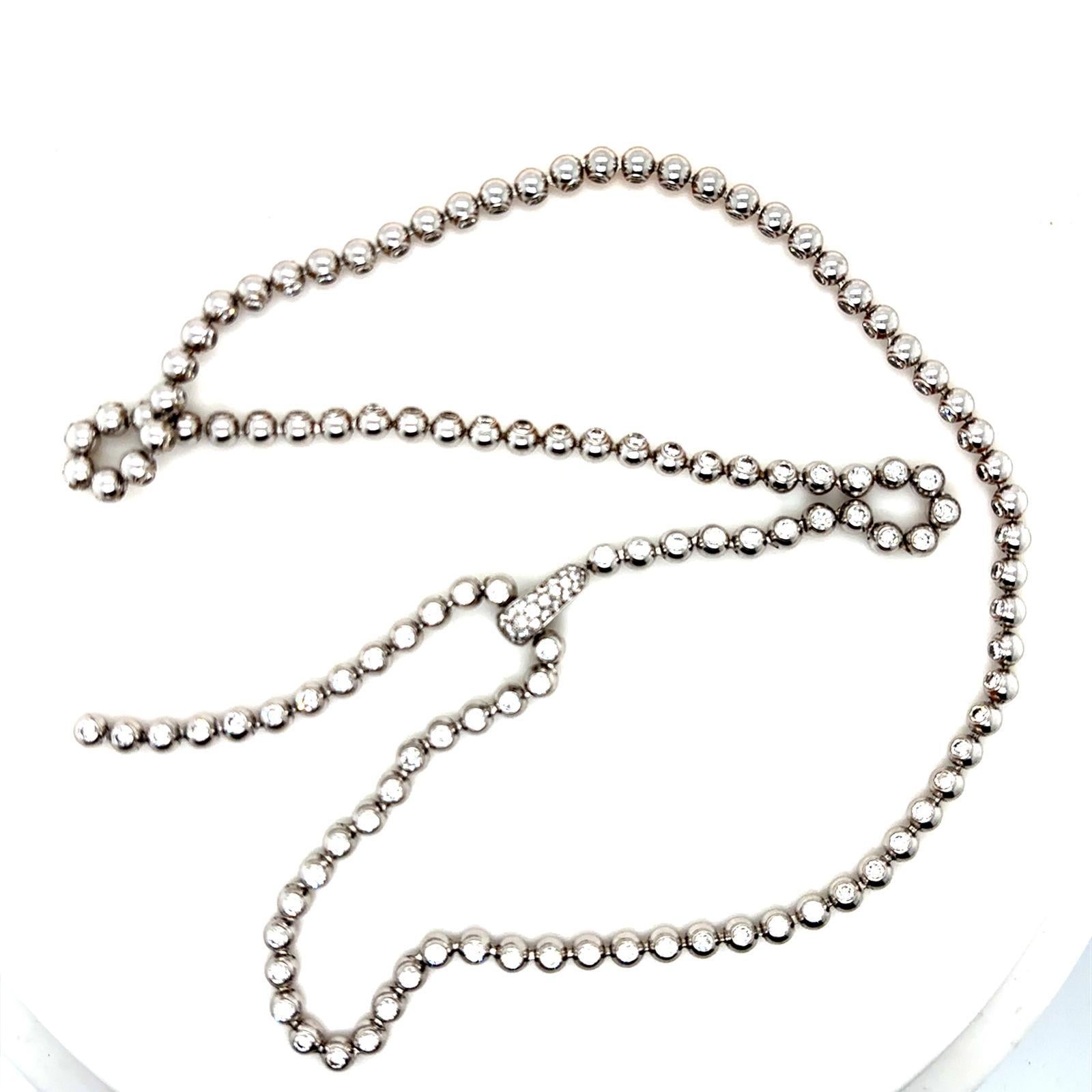 Cartier Perles de Diamants 18 Karat White Gold Diamond Necklace 4