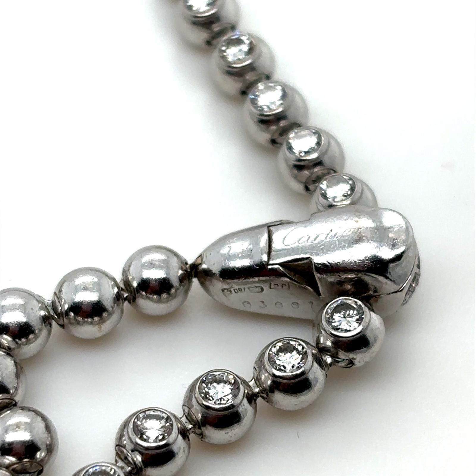 Cartier Perles de Diamants 18 Karat White Gold Diamond Necklace 1