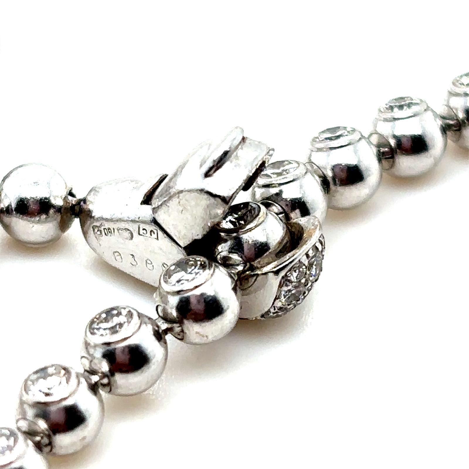 Cartier Perles de Diamants 18 Karat White Gold Diamond Necklace 2