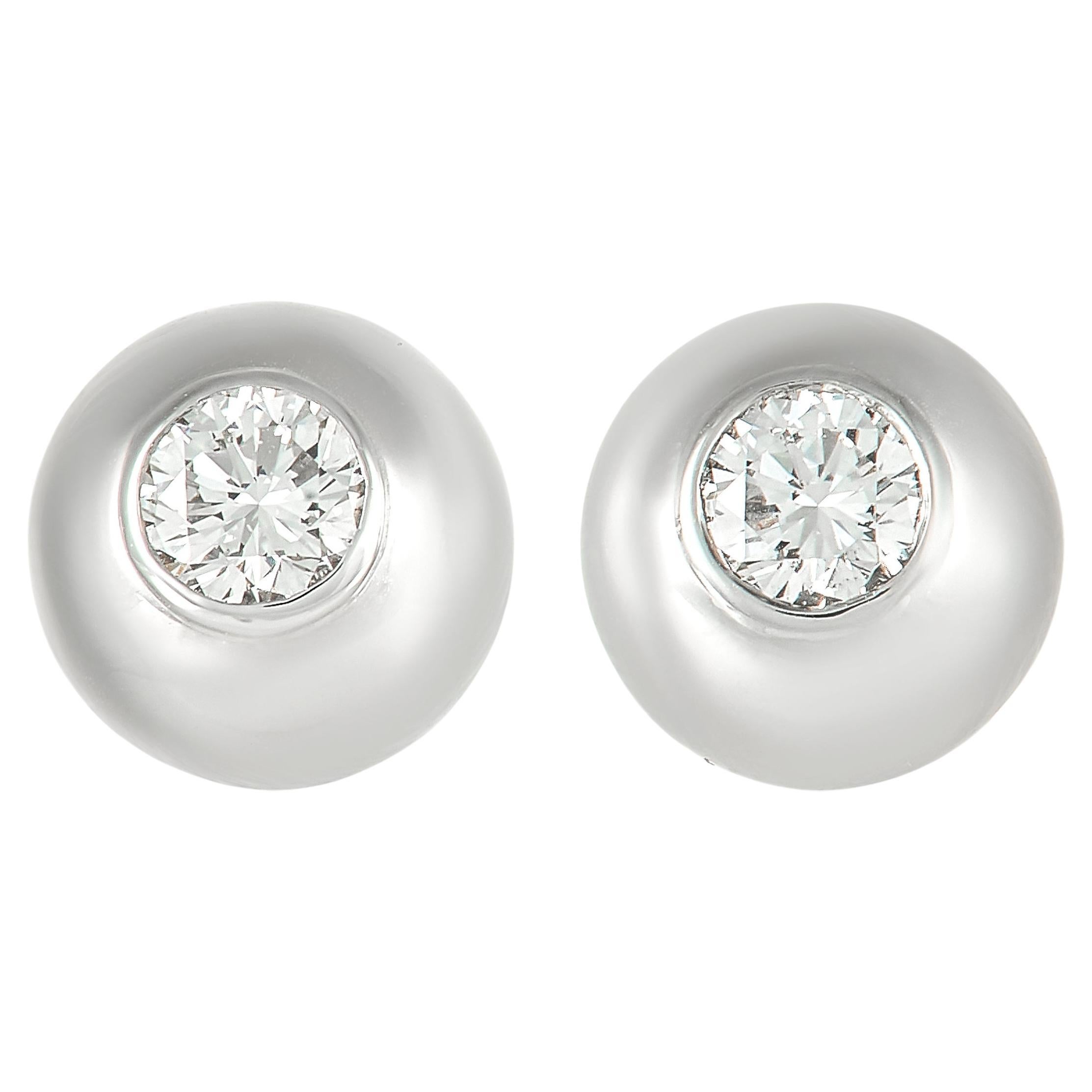 Cartier White Gold Diamond Galanterie de Cartier Earrings at 1stDibs cartier galanterie