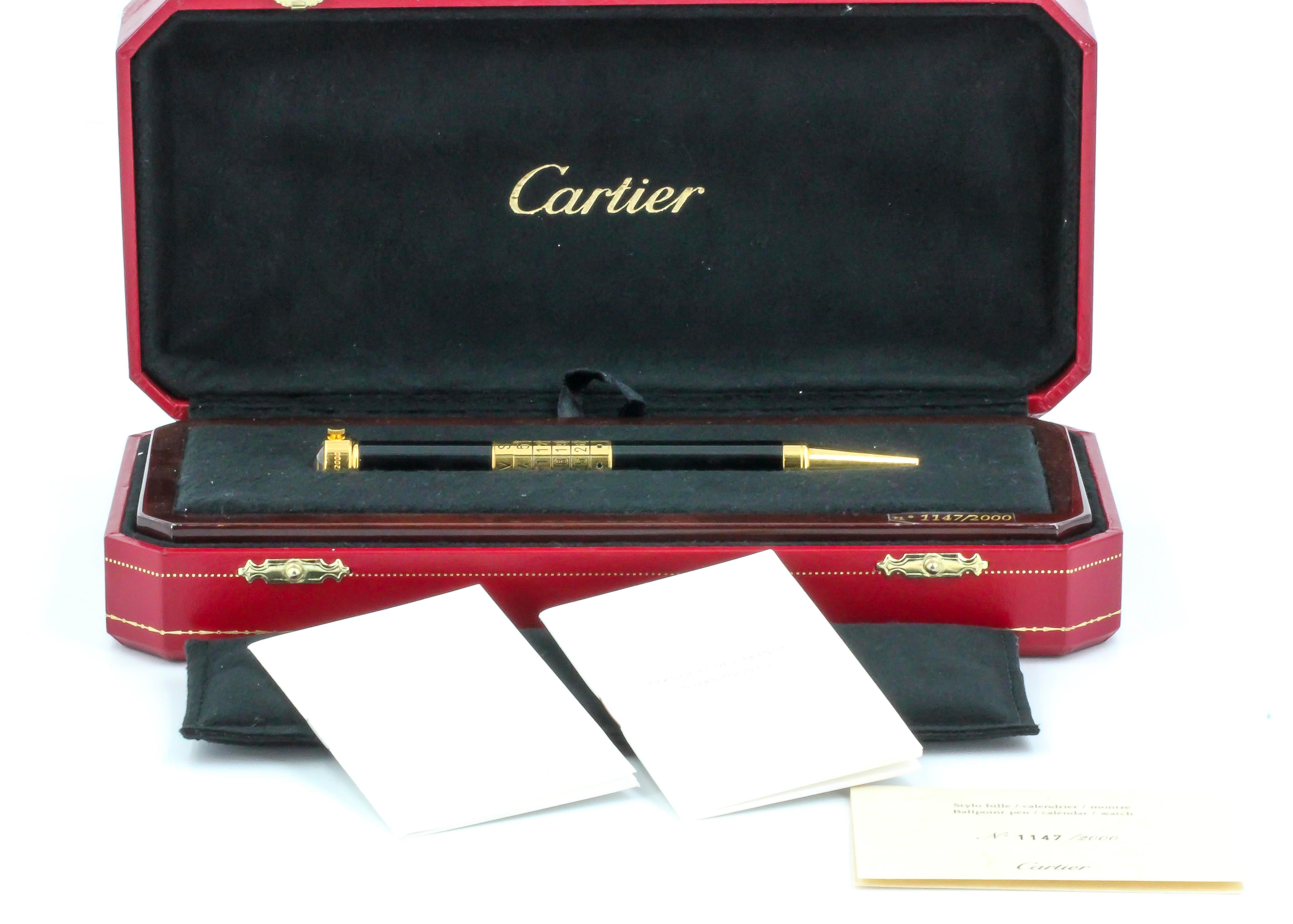 Cartier Perpetual Calendar Limited Edition Watch Pen For Sale 2