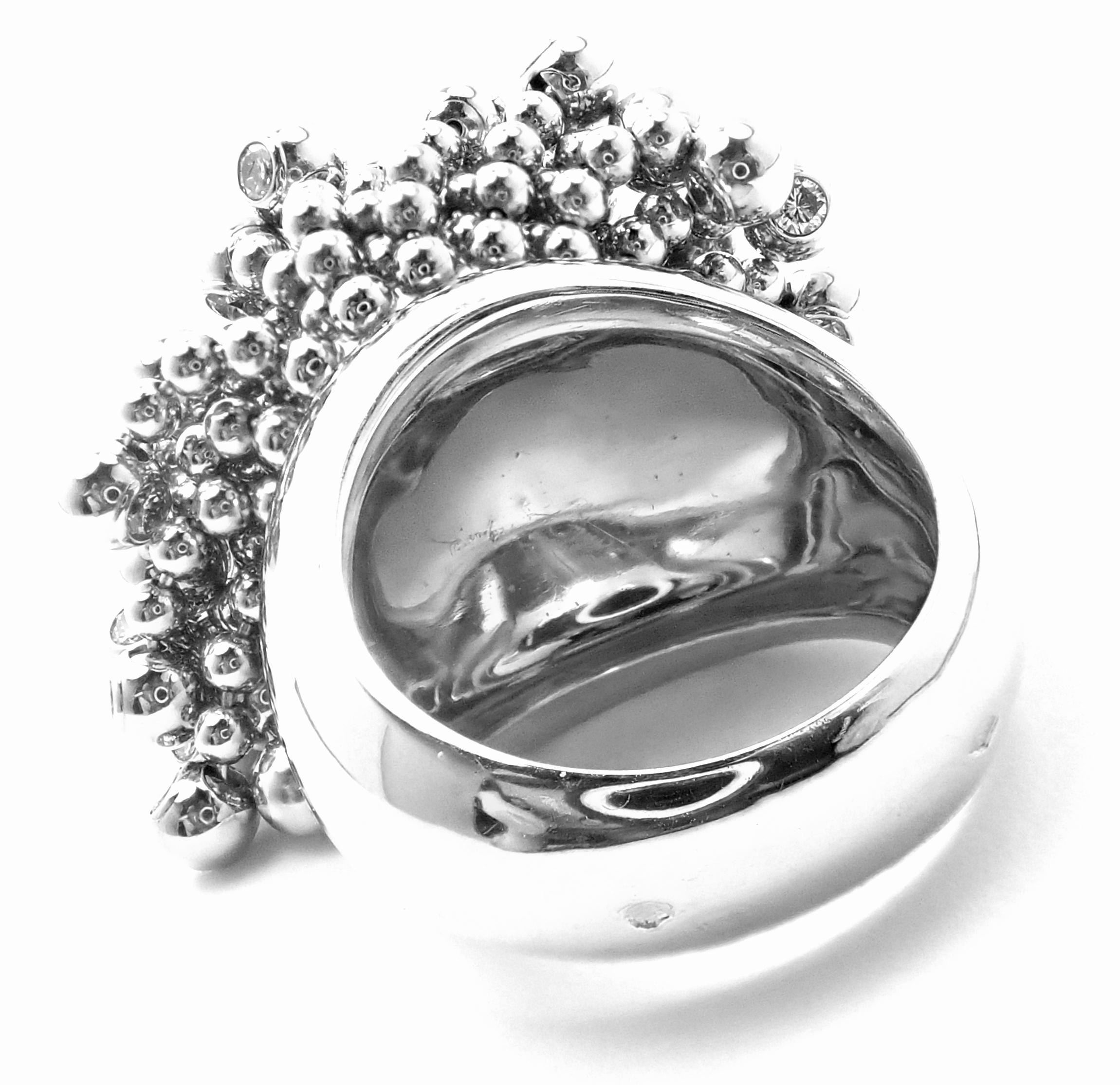 Women's or Men's Cartier Perruque Paris Nouvelle Vague Diamond White Gold Ring For Sale