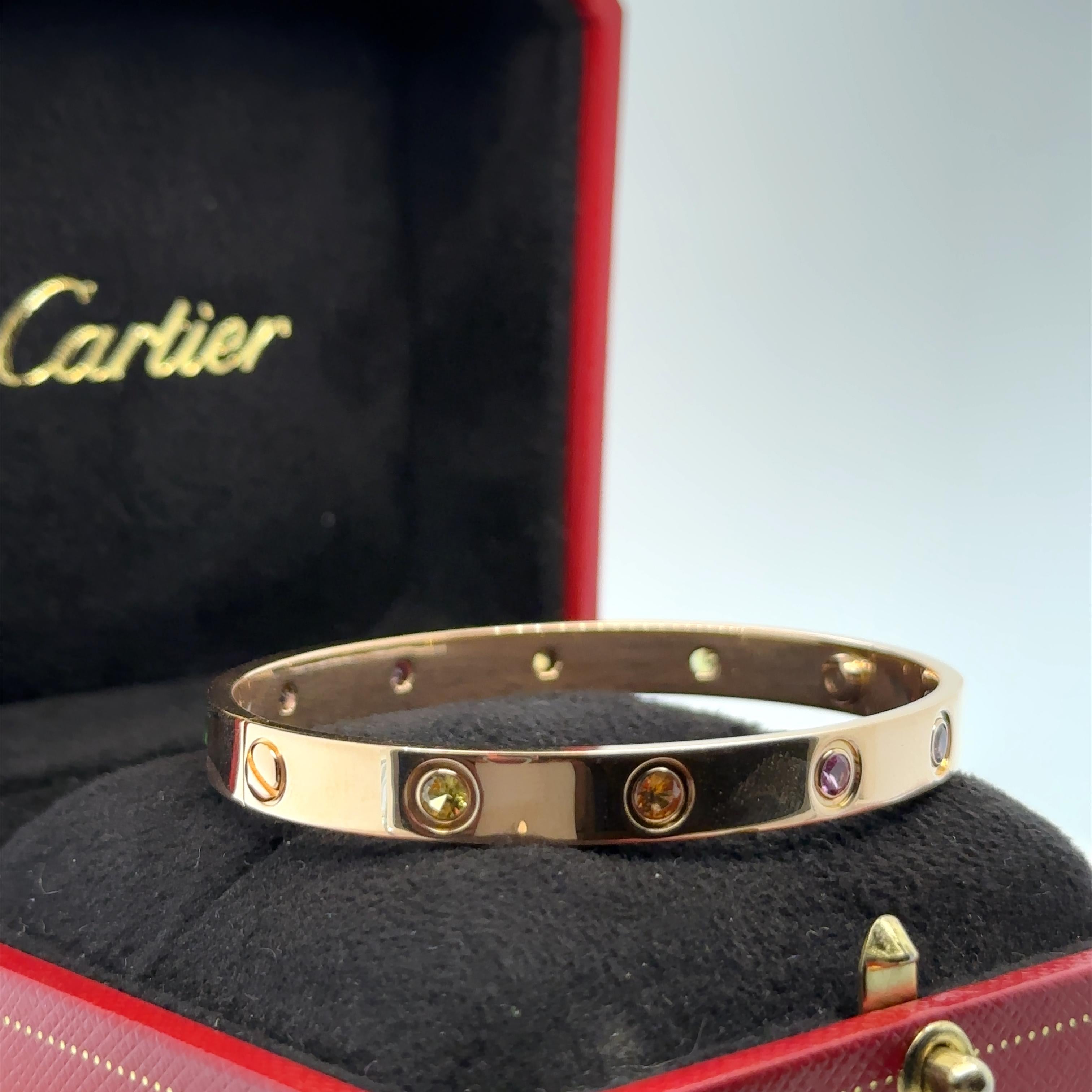 Cartier Pink Gold and Gem Set Bangle, 'Love' 3