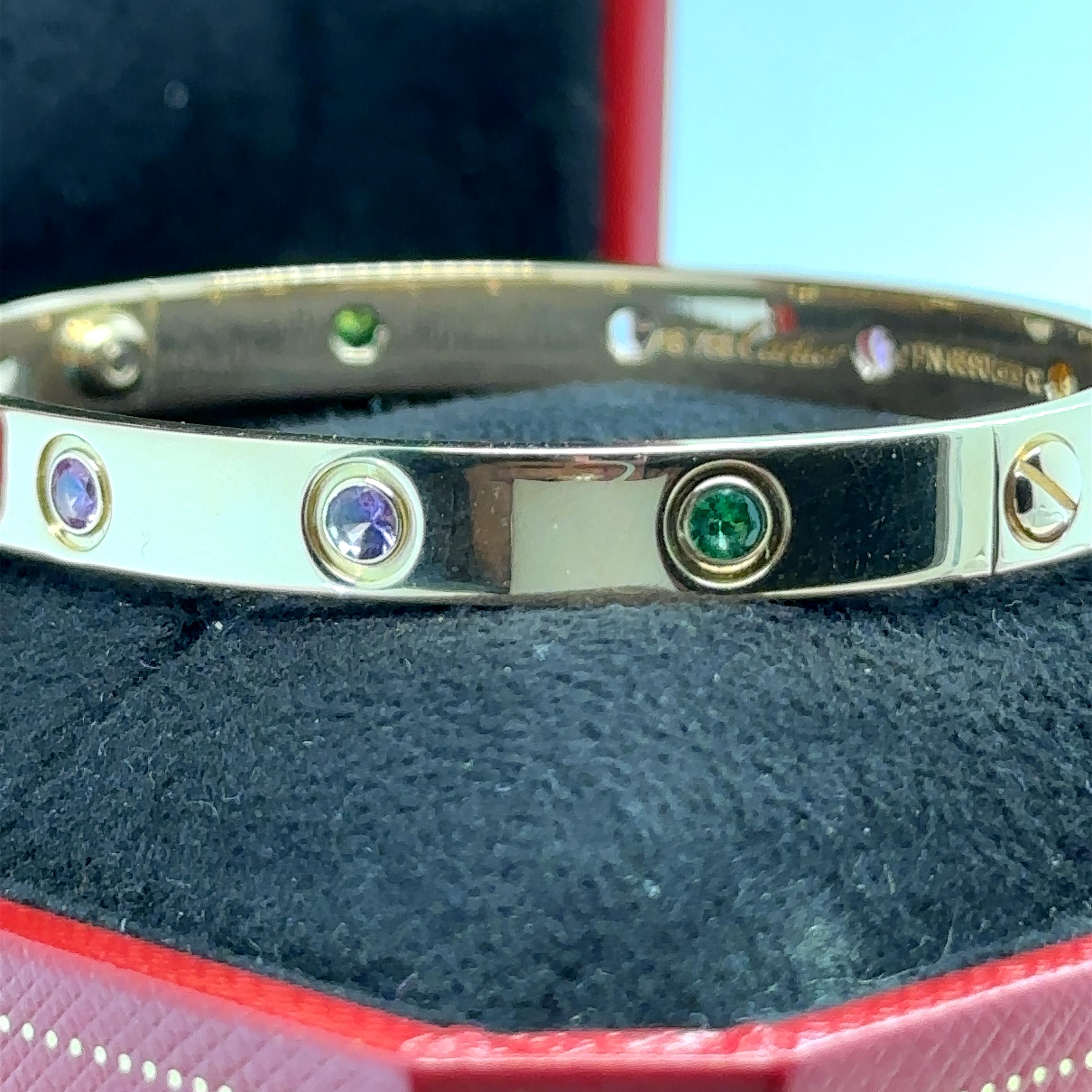Cartier Pink Gold and Gem Set Bangle, 'Love' In Excellent Condition In SYDNEY, NSW