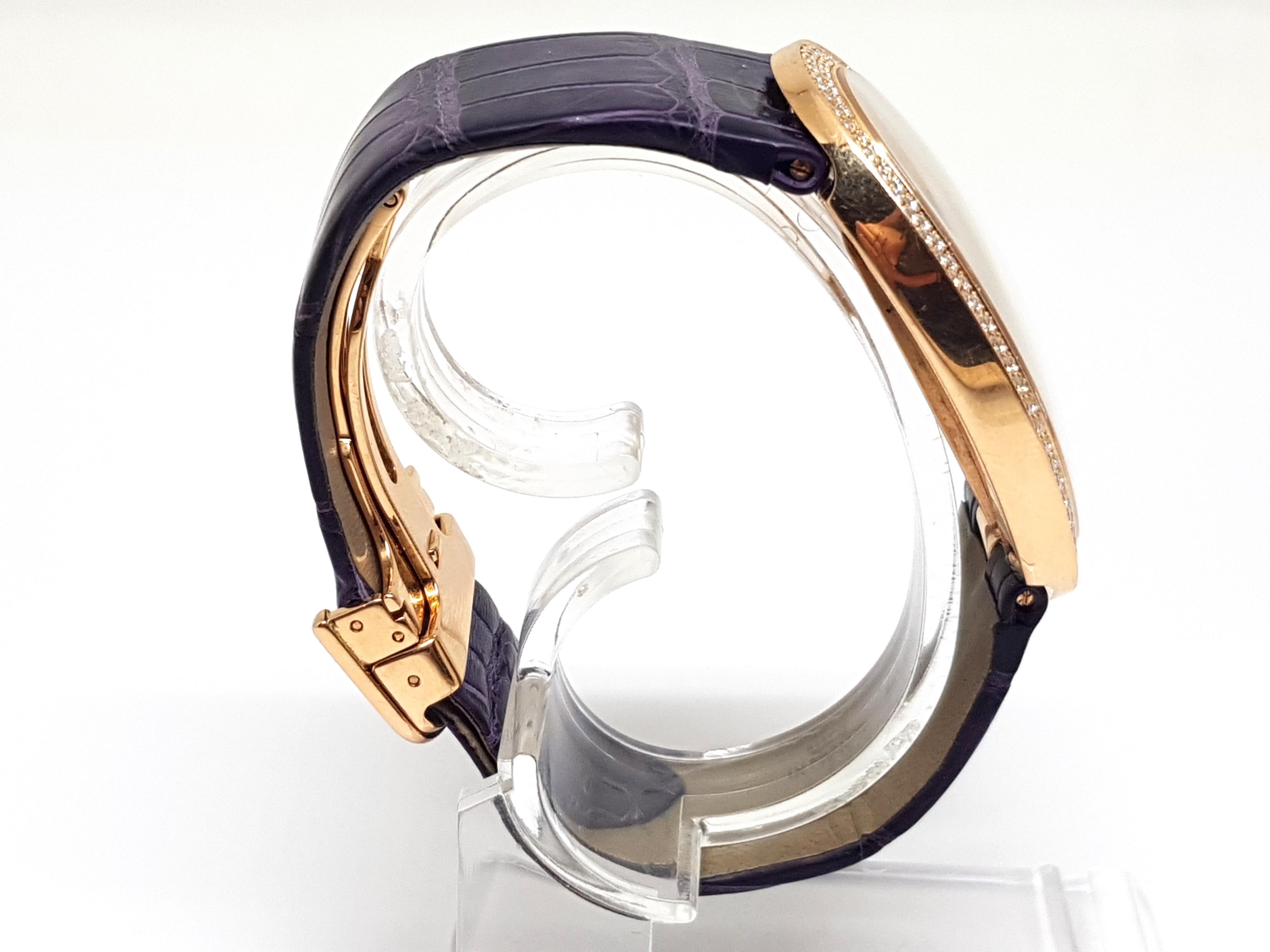 Cartier Pink Gold Diamond Baignoire Large Model Manual Wristwatch 3