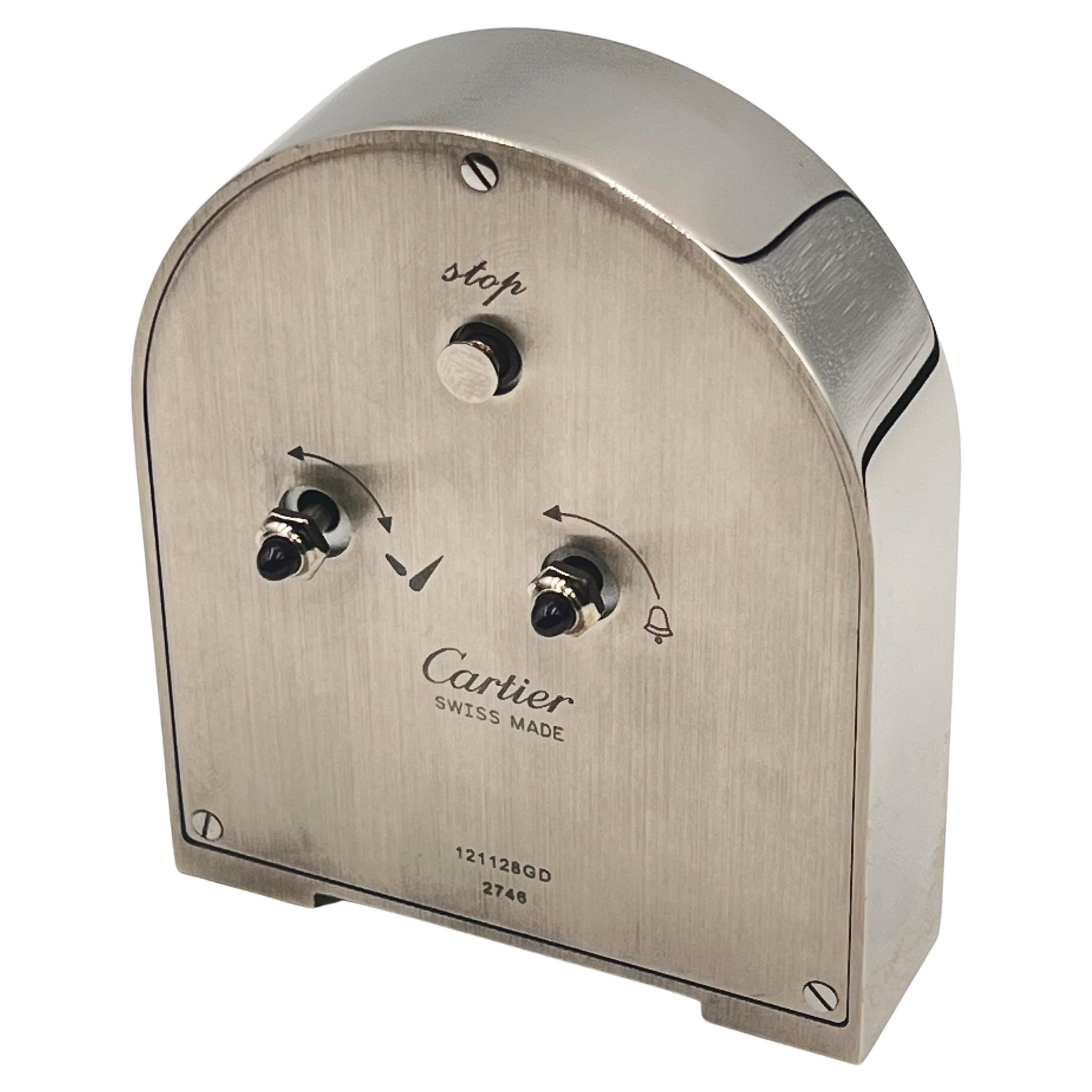 Cartier Pink Guilloche Enamel Alarm Desk Clock In Excellent Condition In Palm Beach, FL