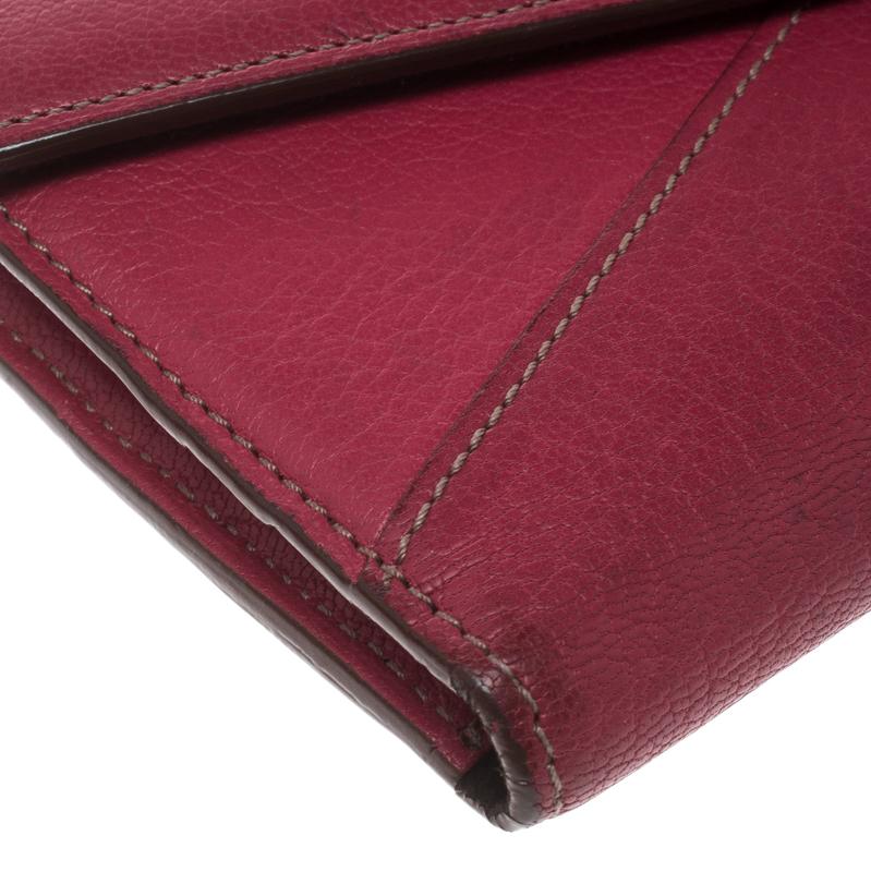 Women's Cartier Pink Leather Les Must Envelope Trifold Wallet