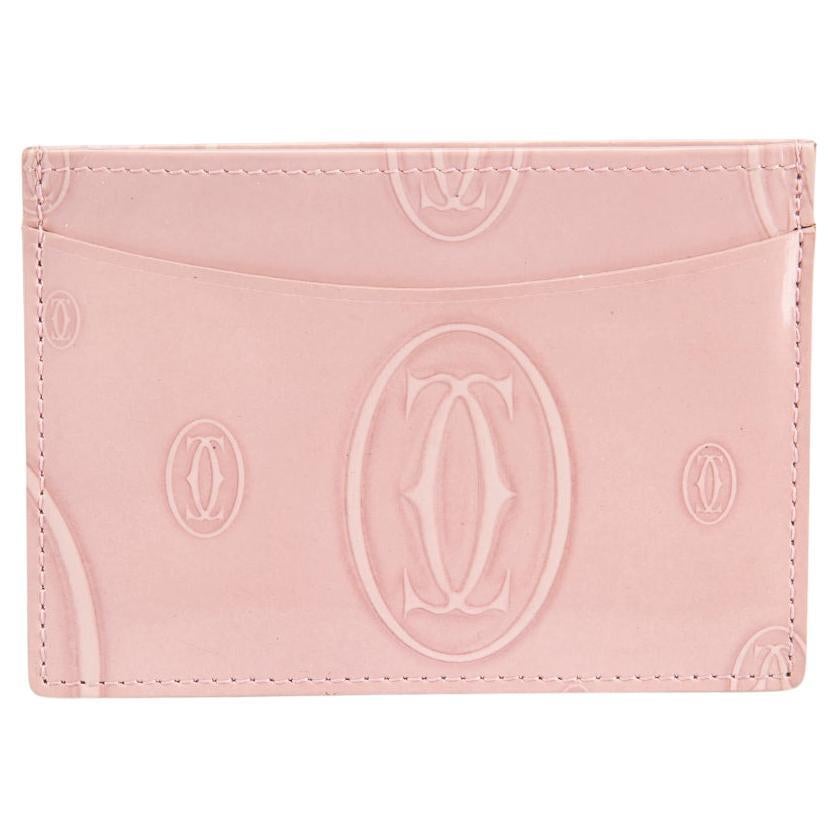 Cartier Pink Patent Leather Embossed Cardholder