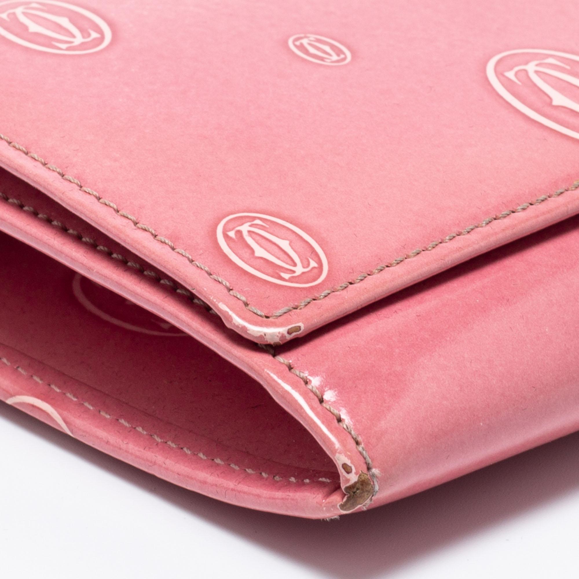 Cartier Pink Patent Leather Happy Birthday Continental Wallet 4