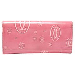 Cartier Happy Birthday Continental Brieftasche aus rosa Lackleder